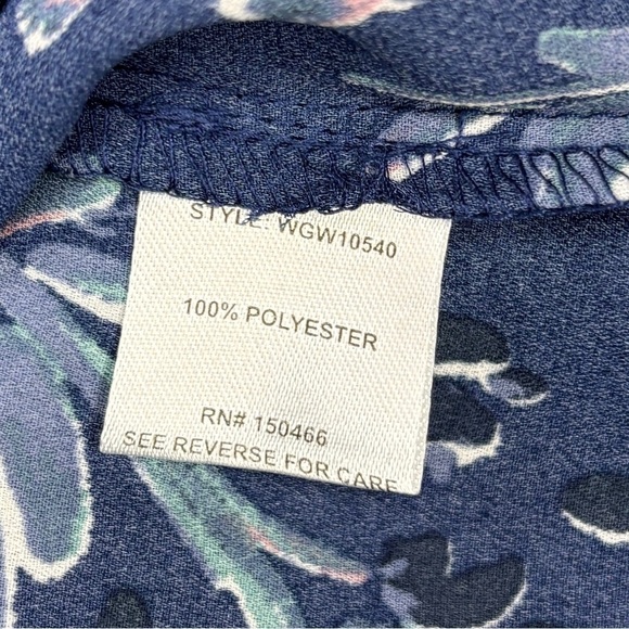 41 Hawthorn Blue Floral Sheer Long Sleeve Tie Wrist Blouse Size S NWT - Picture 12 of 12